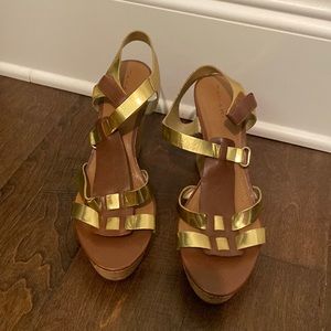 Brown and Gold Wedges